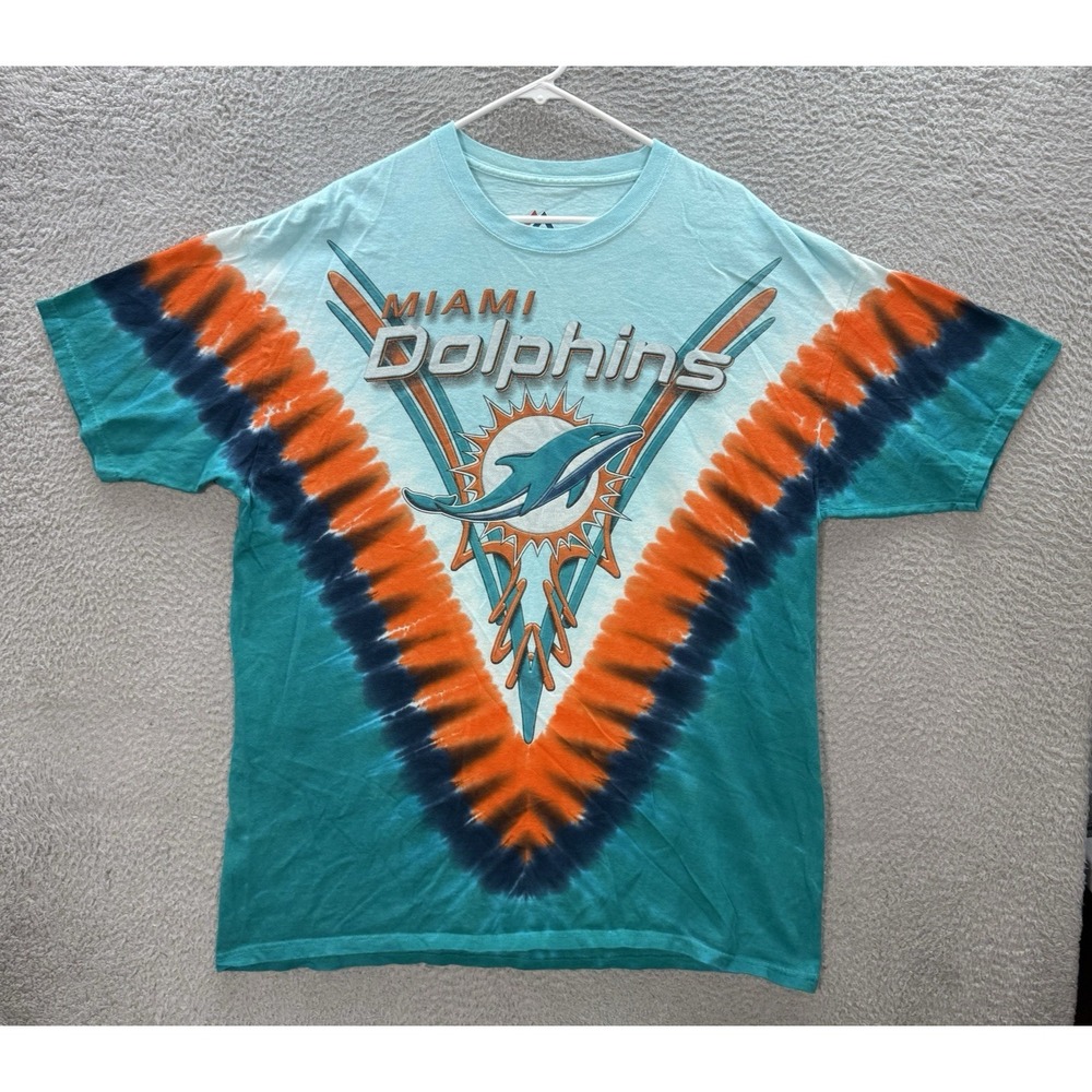 Miami Dolphins Shirt Adult 2XL XXL Multicolor Tie‎ Dye NFL Football Retro Y2K